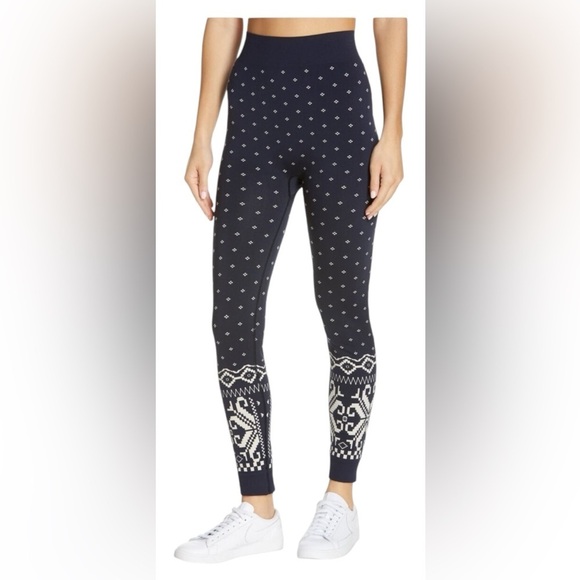 Sweaty Betty Ski Base Layer Bottoms Blue & White NWT Size Large - Picture 1 of 10